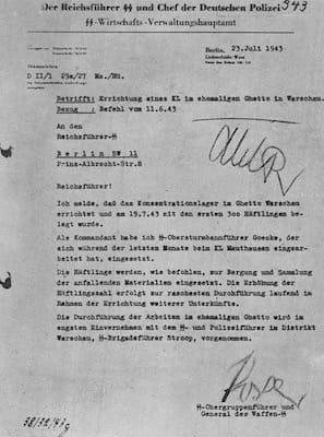 Report from Oswald Pohl, dated July 23, 1943.